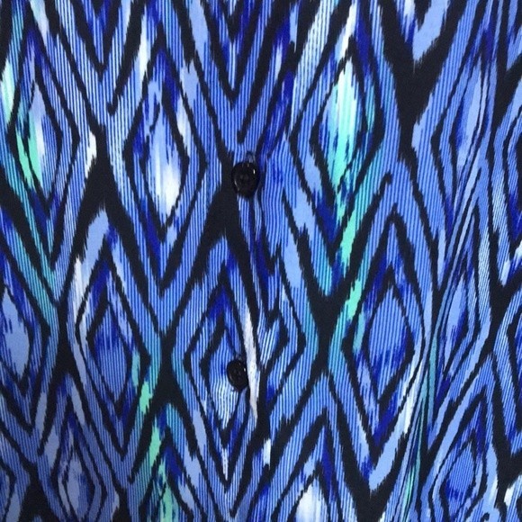 Blue Design L/S or Roll Up Sleeve Blouse Med. - Picture 5 of 7